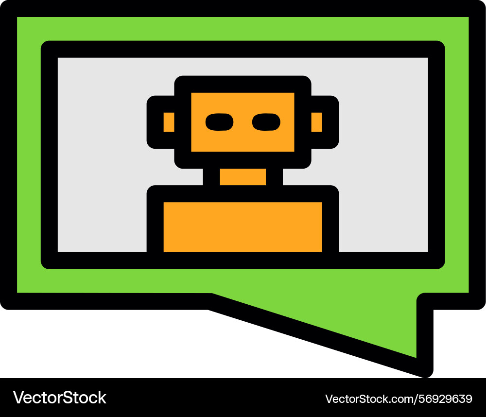 Chatbot line filled style icon design vector image