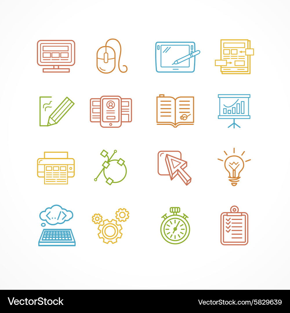 Design web site development theme colorful icon Vector Image