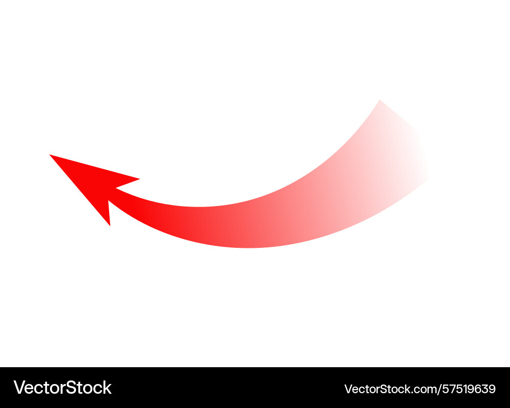 Dynamic red arrow with curved design for strategy vector image