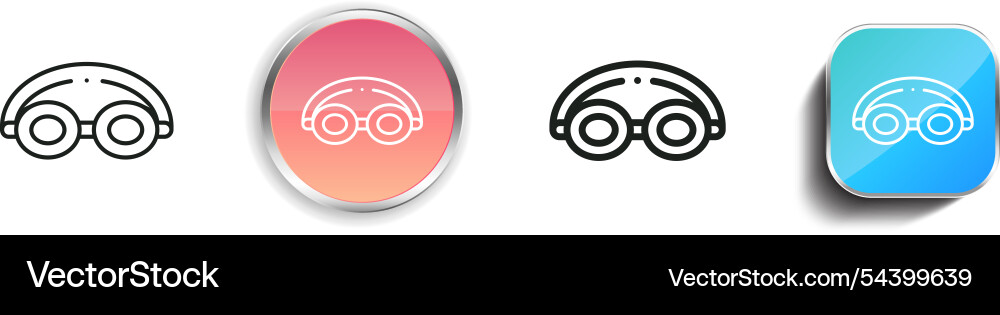 Goggles icon thin linear regular and button style Vector Image
