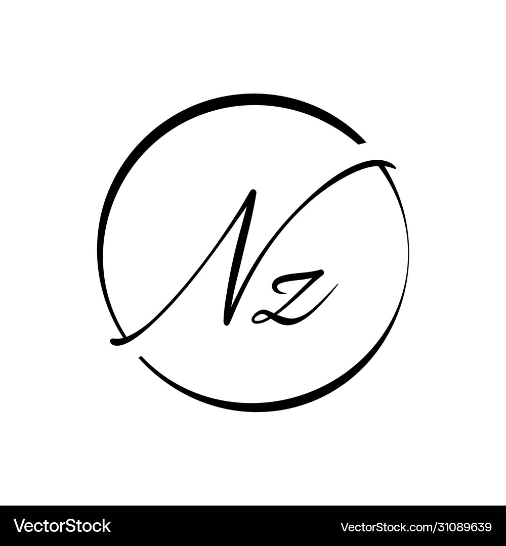 Initial letter nz logo design template creative – Royalty-Free Vector |  VectorStock, image size:1000x1080