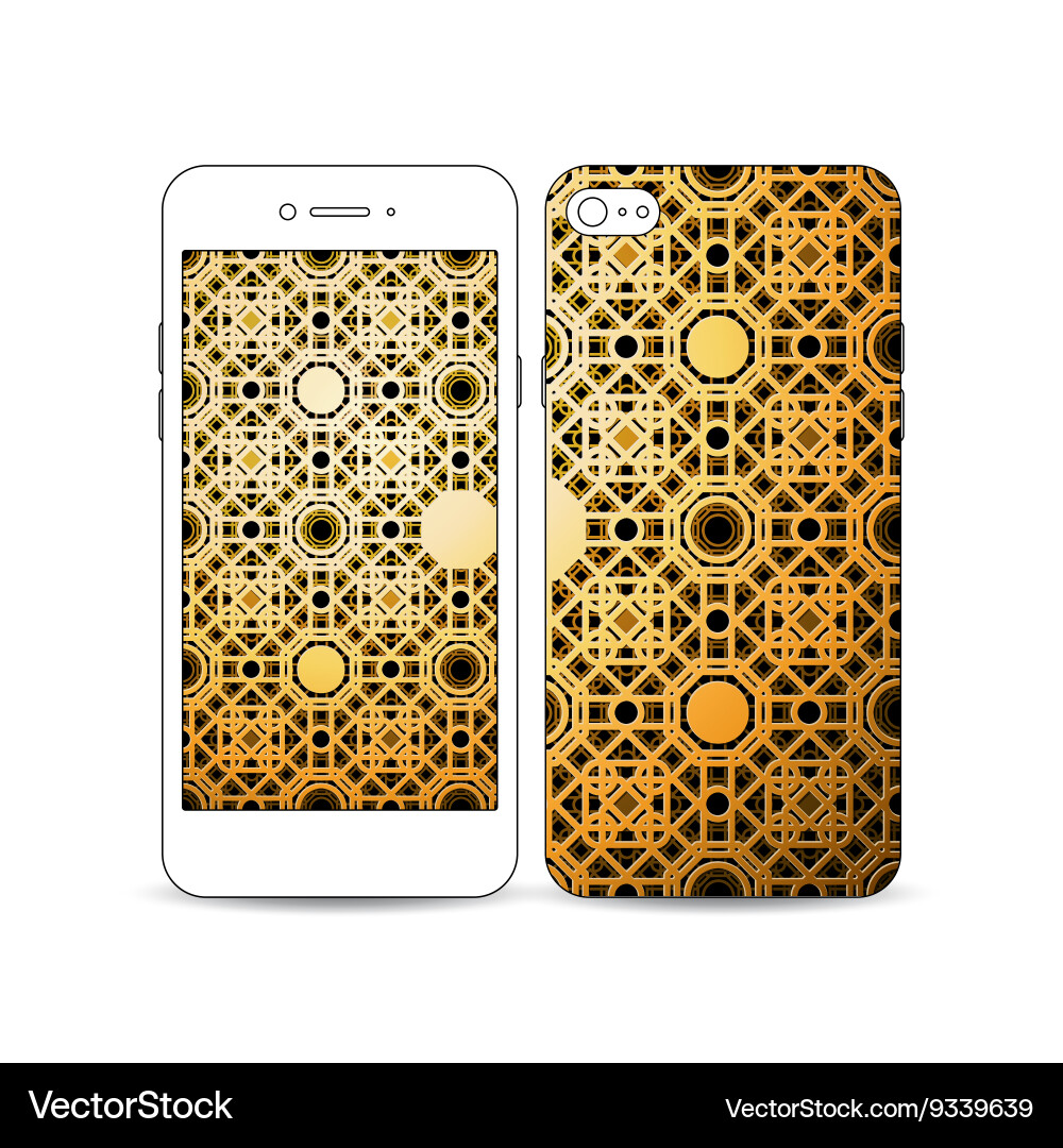 Mobile smartphone with an example of the screen Vector Image