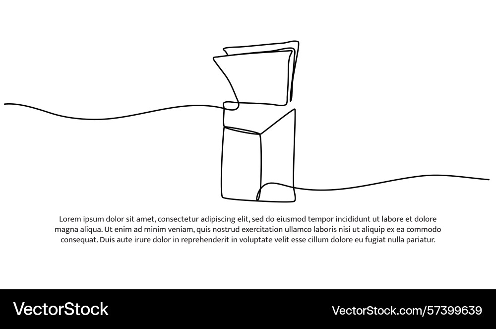 One line of a angpao abstract minimal continuous Vector Image