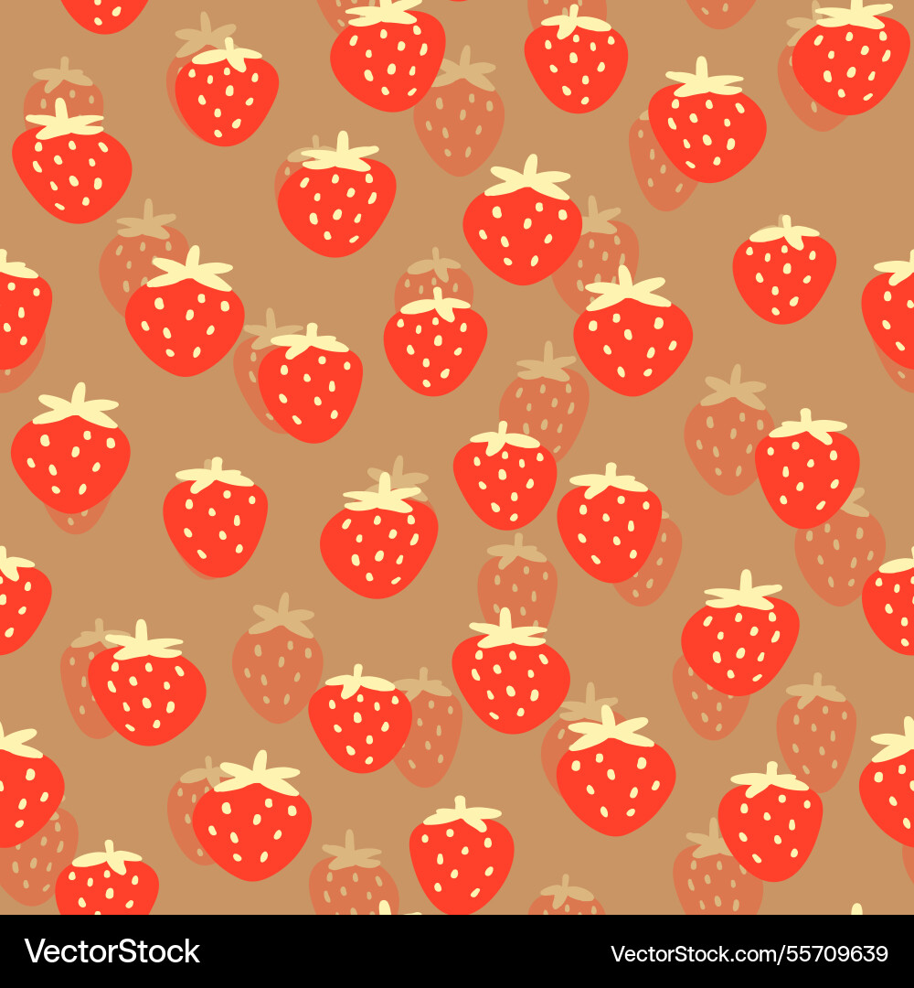 Seamless pattern with strawberry on color Seamless pattern with strawberry on color Vector Image