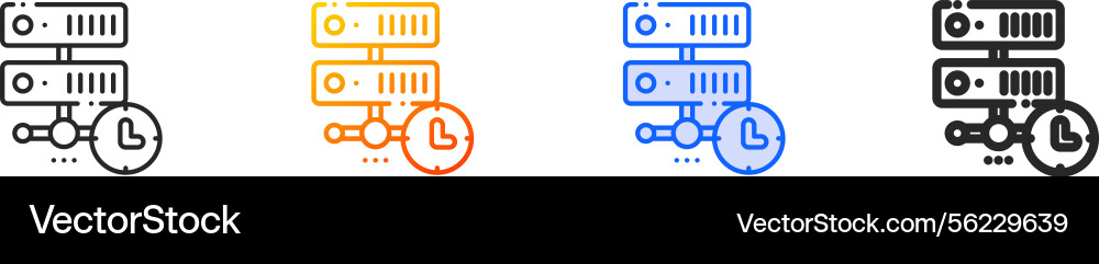 Server iconthin linear gradient blue stroke Server iconthin linear gradient blue stroke vector image