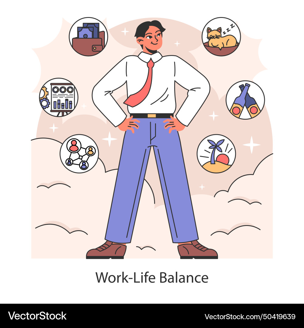 Work-life balance harmonizing career and personal Vector Image