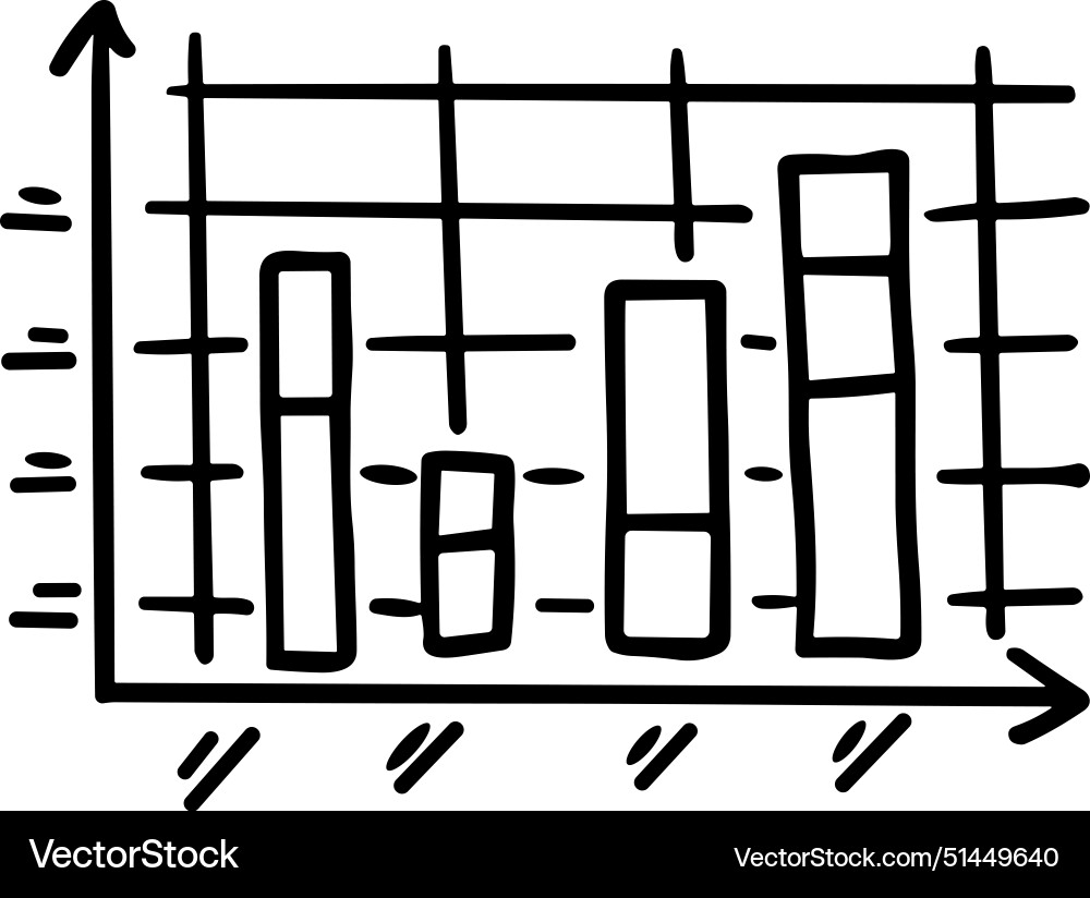 A graph with line going up and box A graph with line going up and box vector image