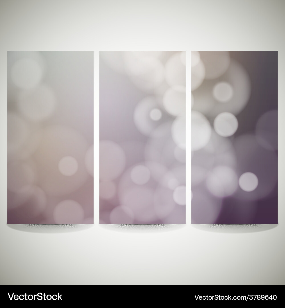 Blurry backgrounds set with bokeh effect abstract vector image