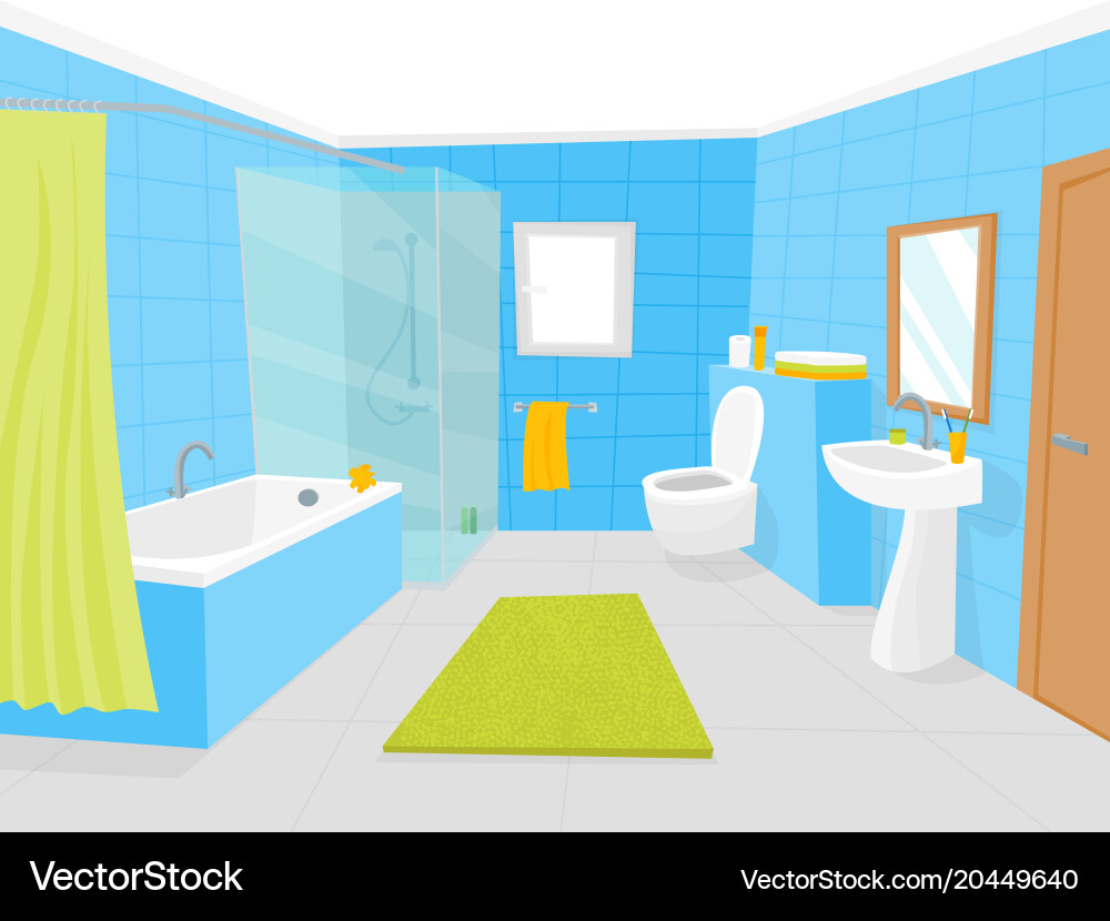 Bathroom cartoon Vector Images \u0026 Graphics for Commercial Use | VectorStock, image size:1000x830
