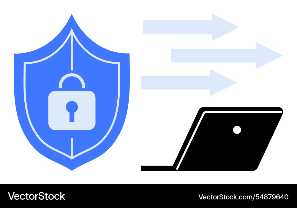 Cybersecurity and data protection shield with lock Cybersecurity and data protection shield with lock vector image