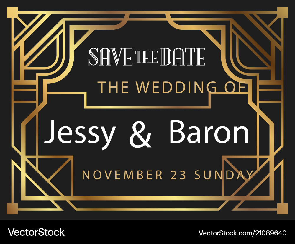 Luxury vintage frame art deco style Luxury vintage frame art deco style Vector Image