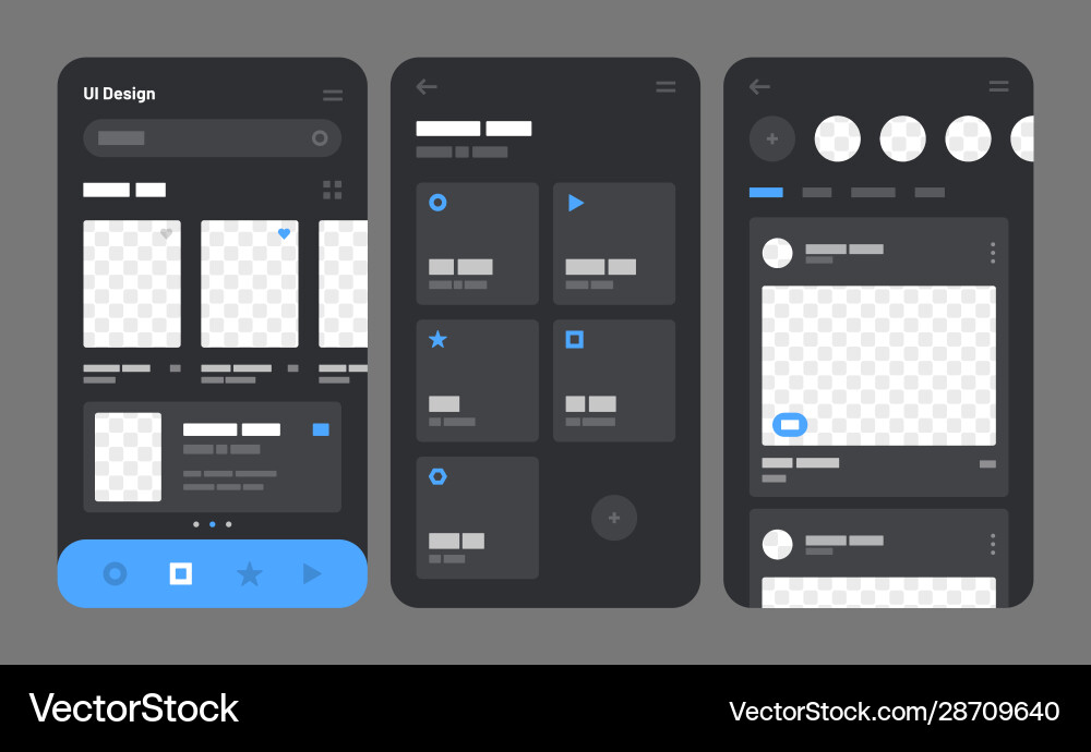 Mobile App Konzept Flussdiagramm mit ui Elementen Mobile App Konzept Flussdiagramm mit ui Elementen vektorbild