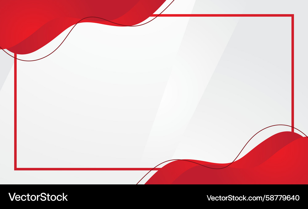 Red Certificate Frame with Wave Accent Vector Image
