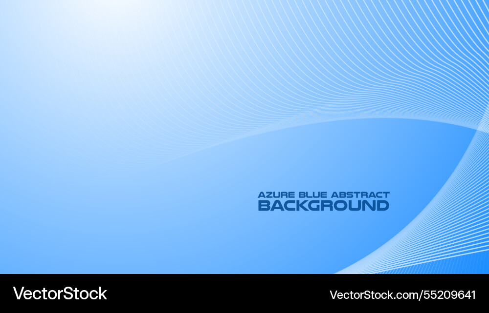 Azure blue abstract background with curve line Vector Image