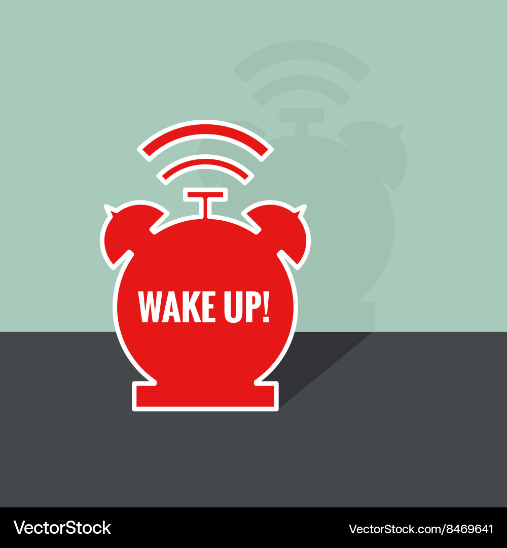 Background with alarm clock vector image