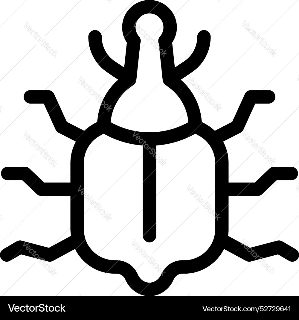 Black and white beetle icon representing debugging Black and white beetle icon representing debugging vector image