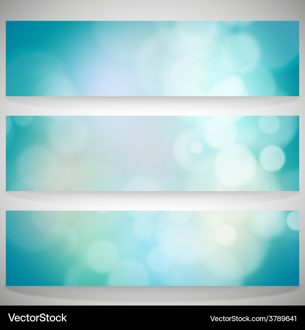Blurry backgrounds set with bokeh effect abstract vector image