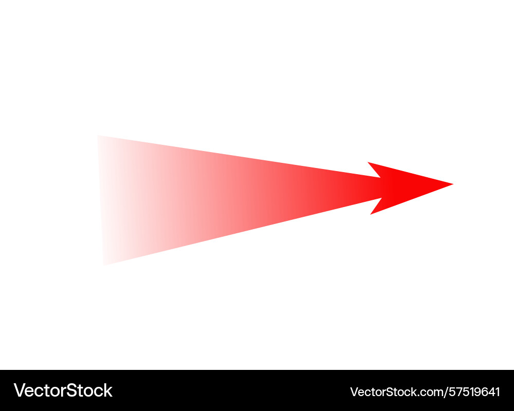 Bold red arrow with gradient effect symbolizing vector image