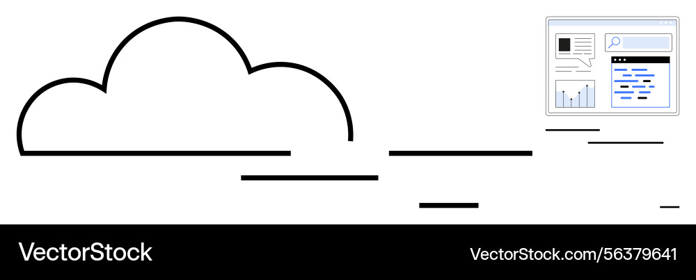 Cloud computing concept with data flow Cloud computing concept with data flow vector image