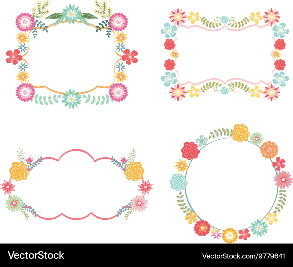 Floral Frame Decoration Vector Image
