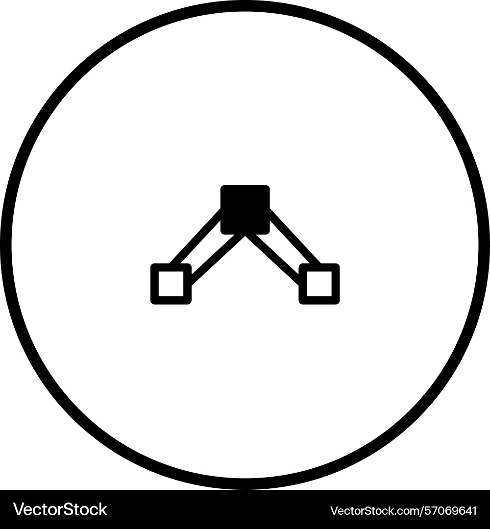 Simple icon node connection network in a black Simple icon node connection network in a black vector image