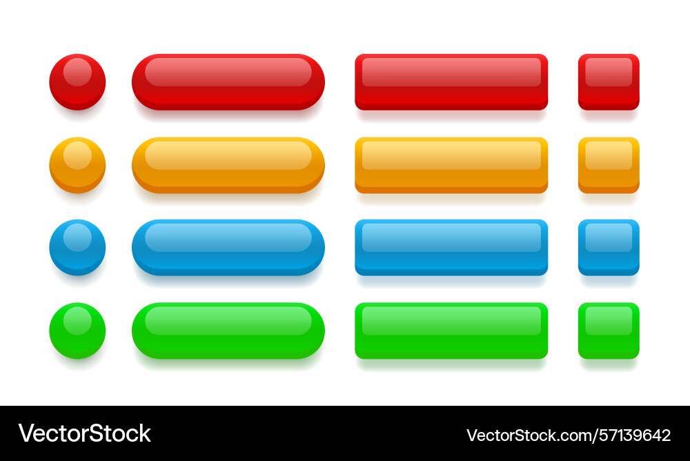 Collection of colored buttons frame label event Collection of colored buttons frame label event Vector Image