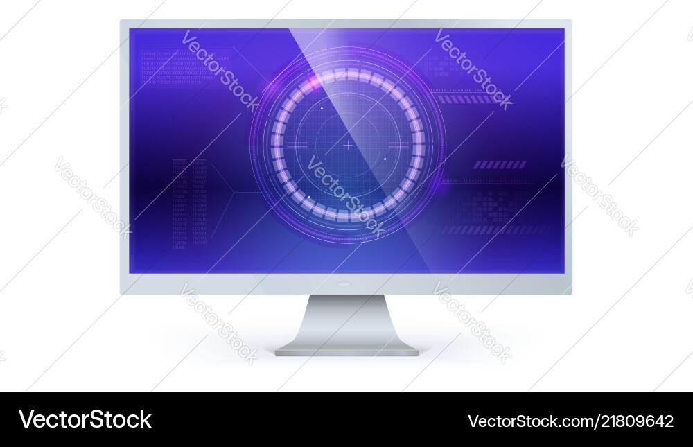 Computer monitor with of sci-fi dashboard hud Vector Image