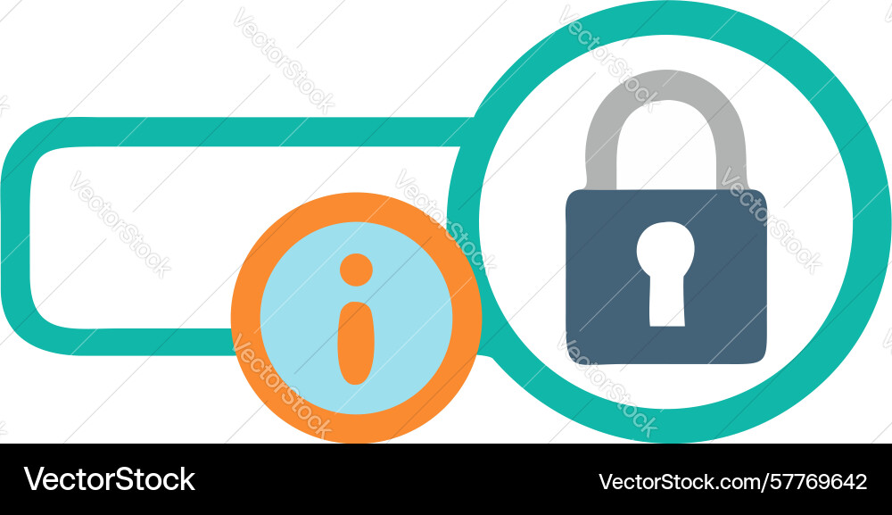 Data access policy padlock with info symbol chain vector image