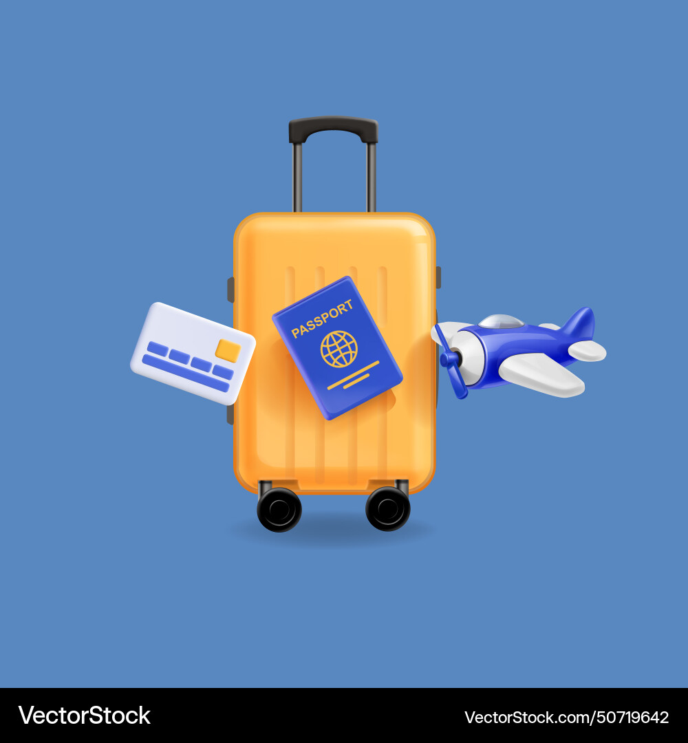 Gepäck- oder Gepäckflugzeug und Reisepass Gepäck- oder Gepäckflugzeug und Reisepass vektorbild