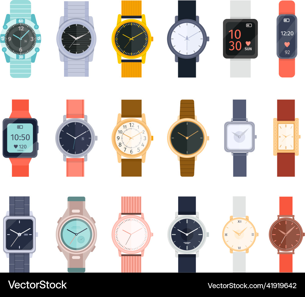 Hand watch with bracelet modern and classic Hand watch with bracelet modern and classic vector image