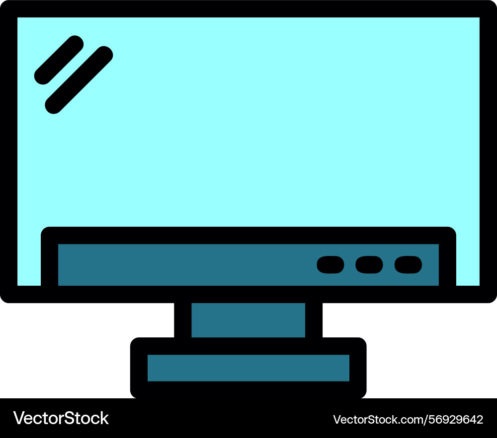 Monitor line filled style icon design Vector Image