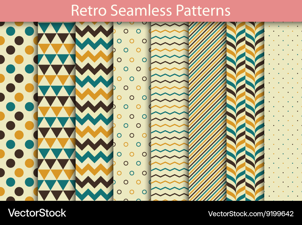 Retro patterns - seamless collection Vector Image