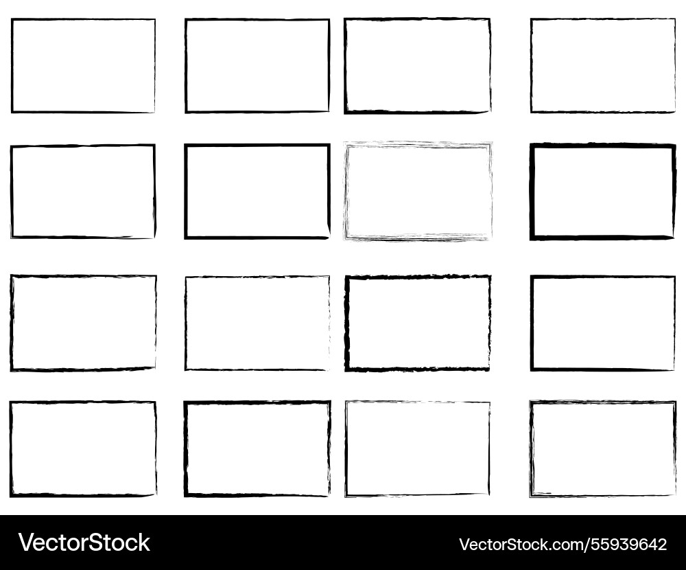 Set of textured rectangle frames for design Set of textured rectangle frames for design vector image