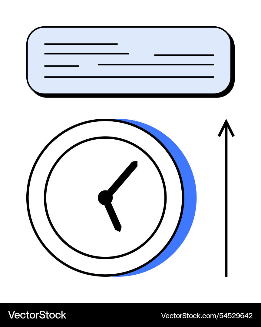 Time management concept with clock rectangle Time management concept with clock rectangle vector image