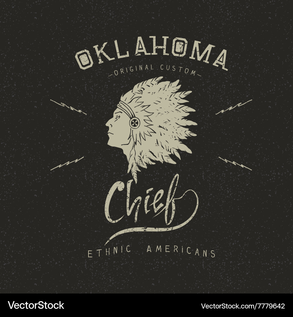 Vintage Indian Chief Emblem Vector Image