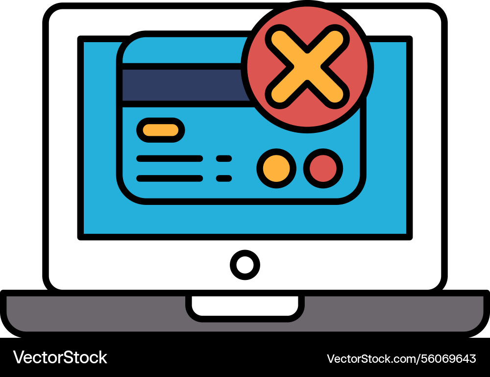 A computer screen with red x A computer screen with red x vector image