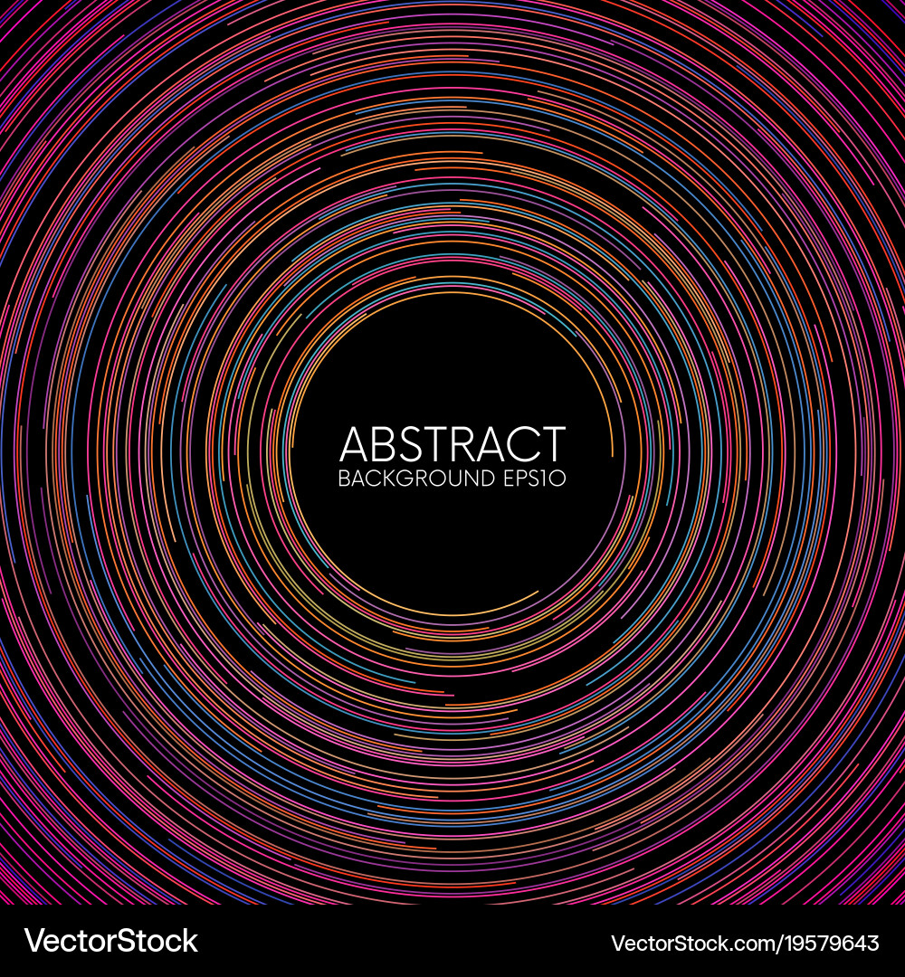 Abstract colorful random circular lines background Vector Image