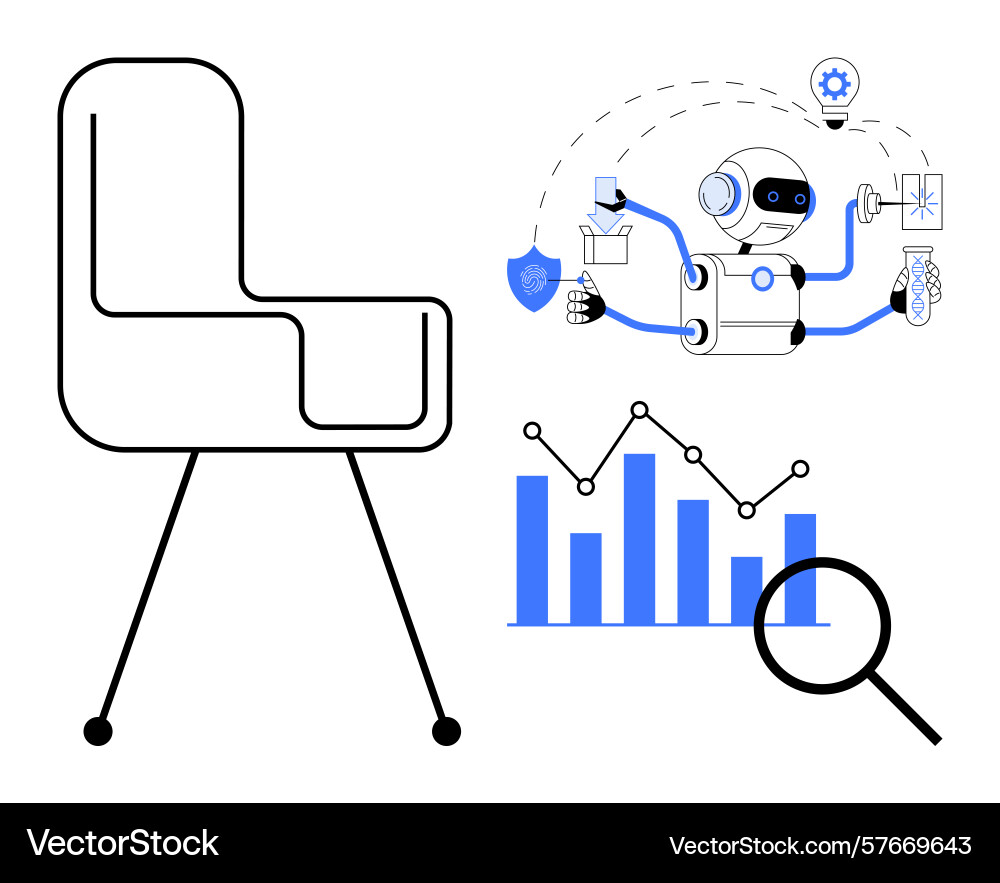 Automatisierungskonzept mit Roboteranalysedaten Automatisierungskonzept mit Roboteranalysedaten vektorbild
