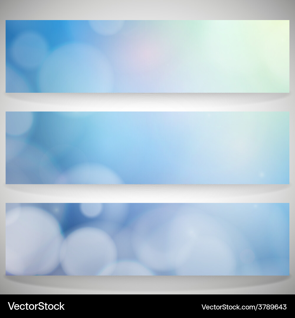 Blurry backgrounds set with bokeh effect abstract Vector Image