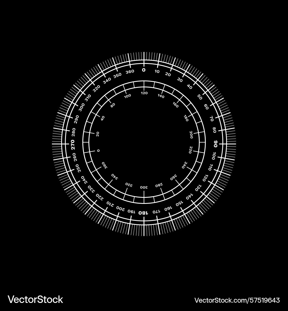 Circular measuring scale with radial tick marks Vector Image