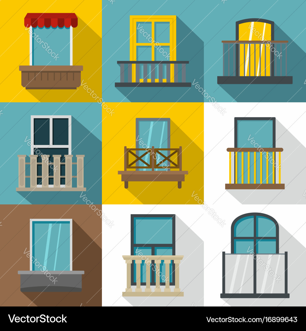 Decorative elements on windows icons set Vector Image