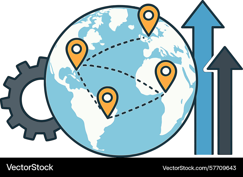 Global connection network icon Global connection network icon vector image