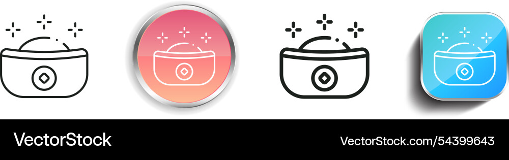 Gold icon thin linear regular and button style vector image