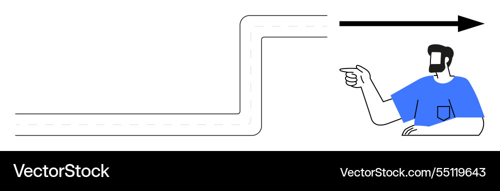 Guidance to success man gesturing towards a path Guidance to success man gesturing towards a path vector image