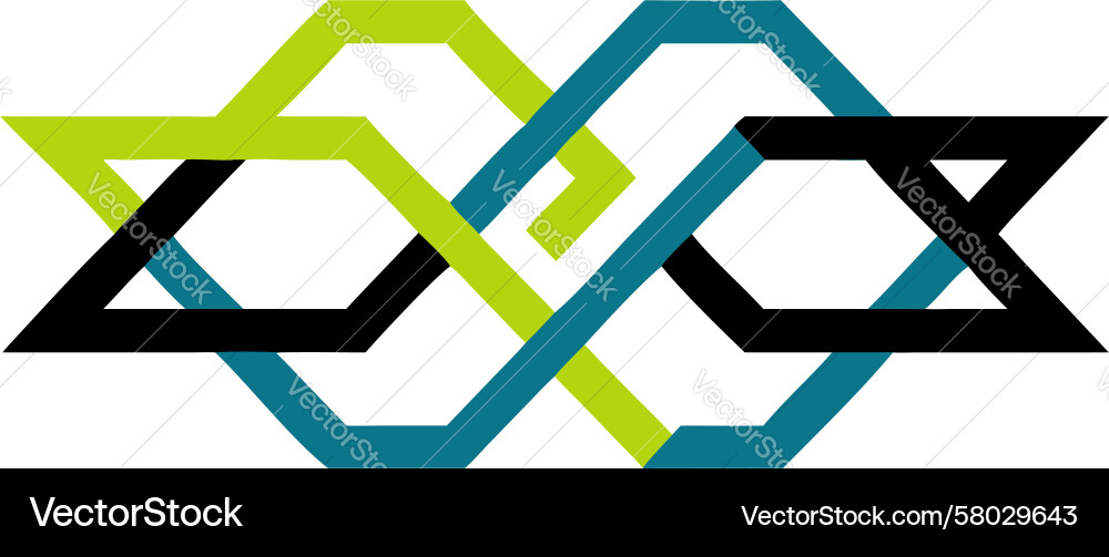 Interlocking Ribbon Loop Logo Vector Image
