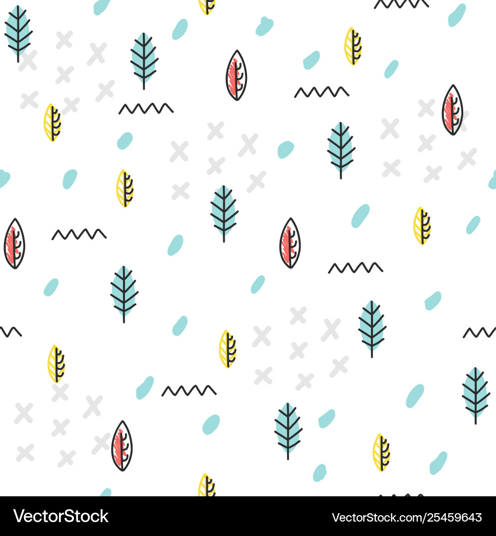 Leafy Repeat Pattern Vector Image