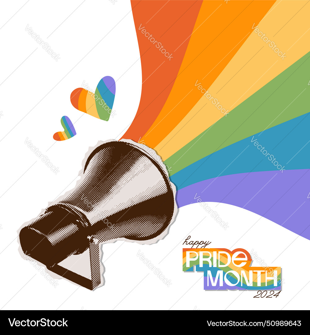 Retro loudspeaker with halftone effect in paper Retro loudspeaker with halftone effect in paper vector image