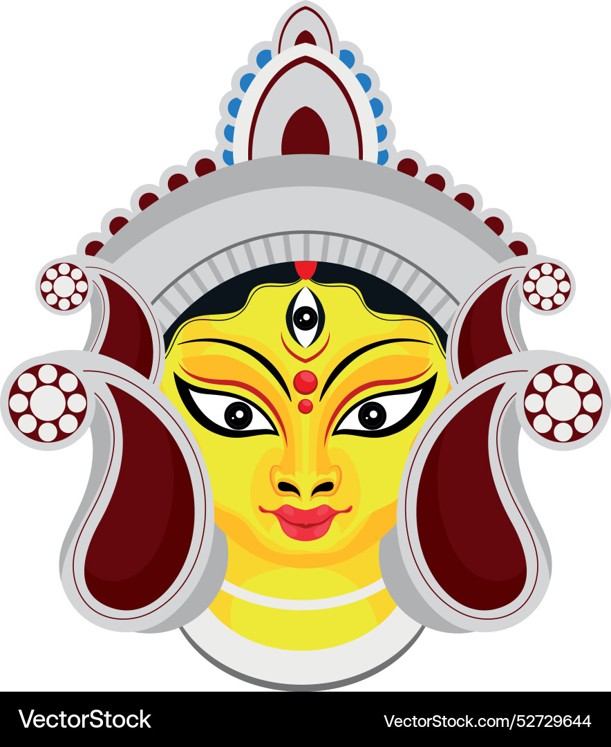 Durga Face - Navratri Celebration vector image