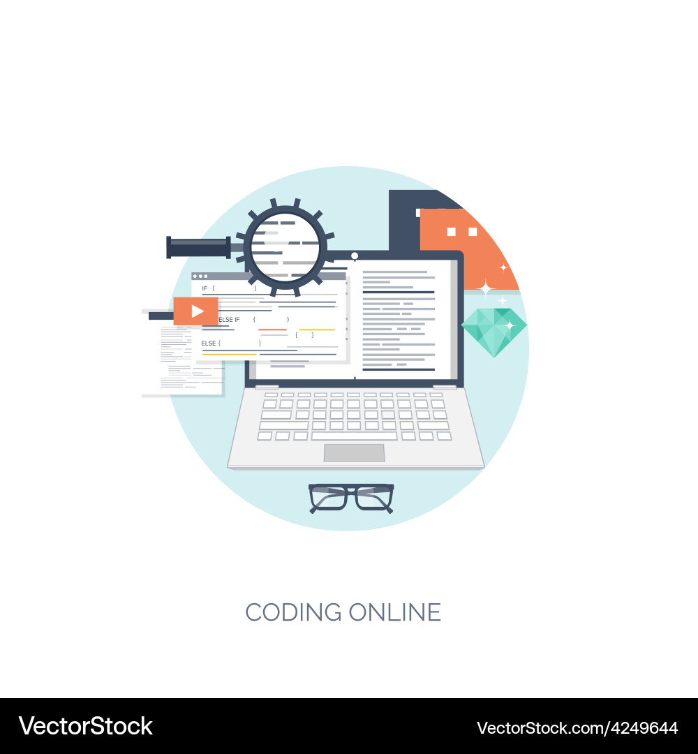 Flat computing background Vector Image