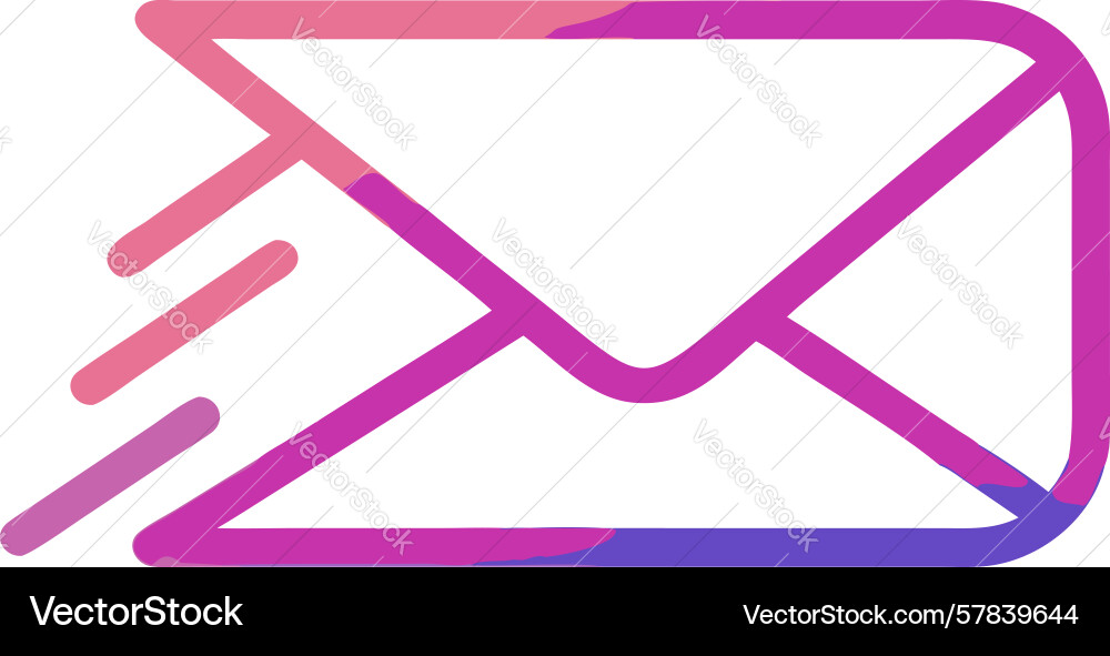 Gradient speed mail sending or receiving icon vector image